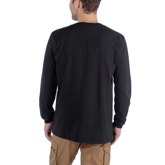 Carhartt Men's Relaxed Fit Long-sleeve Logo Graphic T-shirt Black 104107-BLK