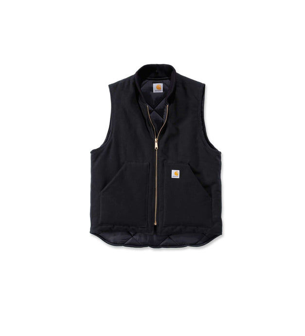 Carhartt Men's Relaxed Fit Firm Duck Insulated Vest Black V01-BLK