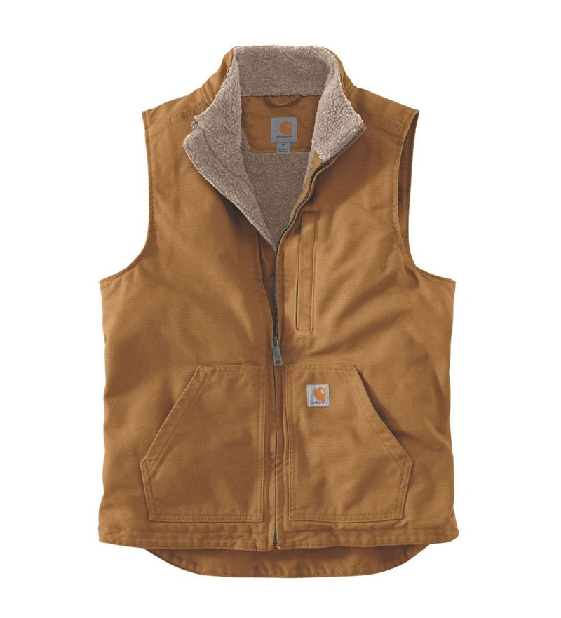 Load image into Gallery viewer, Carhartt Men&#39;s Washed Duck Sherpa-lined Vest Brown 104277-BRN
