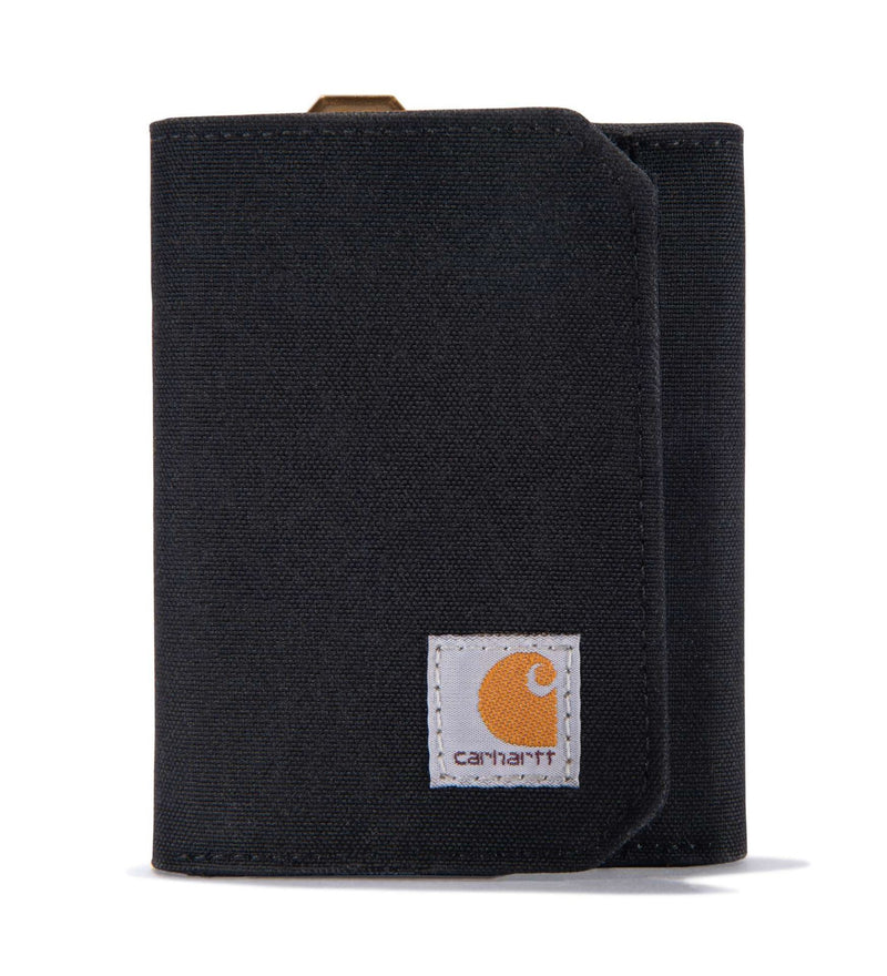 Load image into Gallery viewer, Carhartt Men&#39;s Nylon Duck Trifold Wallet Black B0000236-BLK
