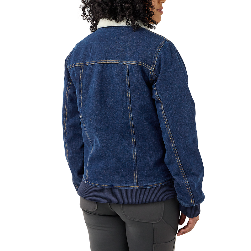 Load image into Gallery viewer, Carhartt Women&#39;s Rugged Flex Relaxed Fit Denim Sherpa Lined Jacket Beech 105446-H87
