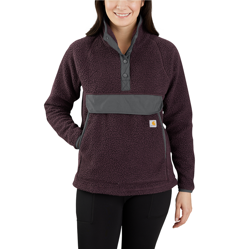 Load image into Gallery viewer, Carhartt Women&#39;s Fleece Pullover Relaxed Fit Blackberry Heather 104922-V27
