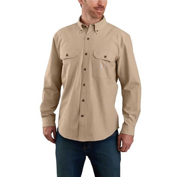 Carhartt Men's Midweight Chambray Long-Sleeve Shirt Dark Tan Chambray 104368-256