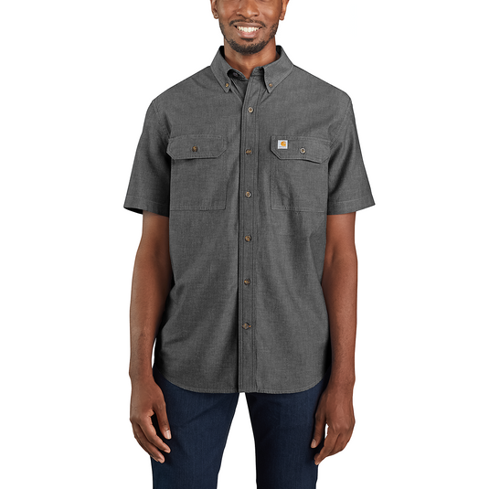 Carhartt Men's Loose Fit Chambray Short-Sleeve Shirt Black Chambray 104369-BKC