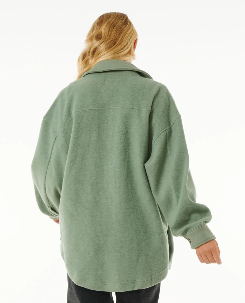 Load image into Gallery viewer, Rip Curl Women&#39;s High Tide Fleece Shacket Sage 02BWJA-3396
