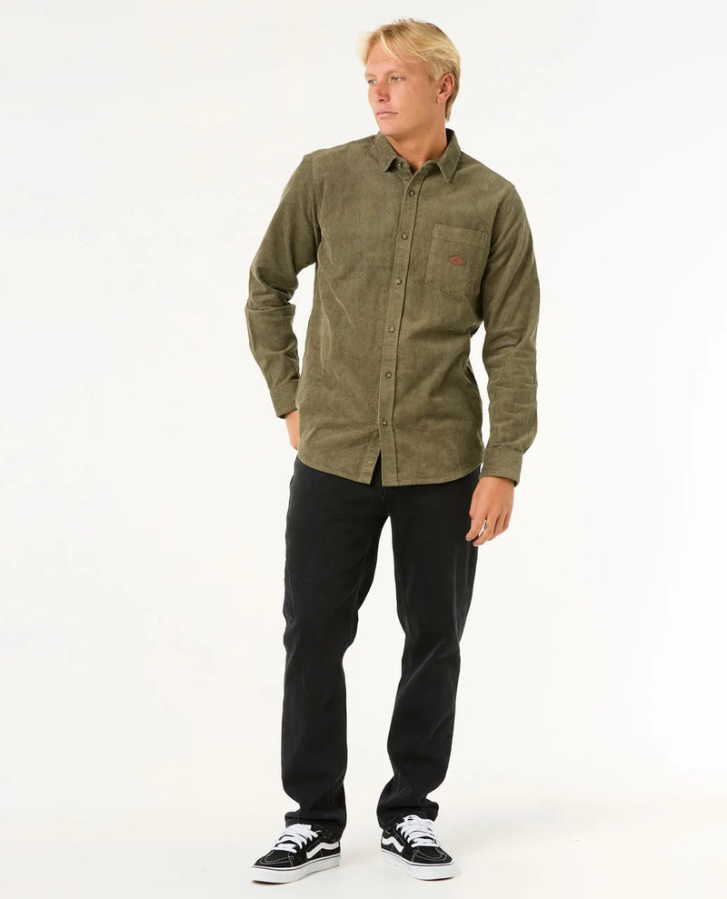 Load image into Gallery viewer, Rip Curl Men&#39;s Classic Surf Cord Long Sleeve Shirt Dusty Olive 039MSH-3680
