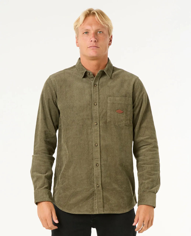 Load image into Gallery viewer, Rip Curl Men&#39;s Classic Surf Cord Long Sleeve Shirt Dusty Olive 039MSH-3680
