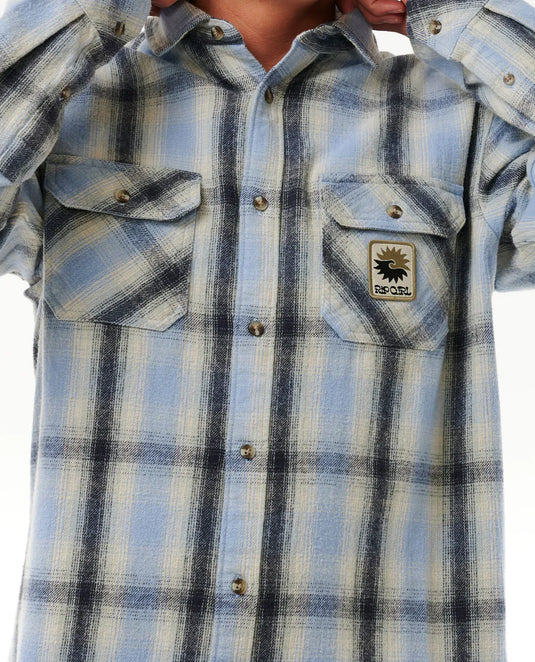 Rip Curl Men's Saltwater Culture Flannel Shirt Sparky Blue 03VMSH-8152