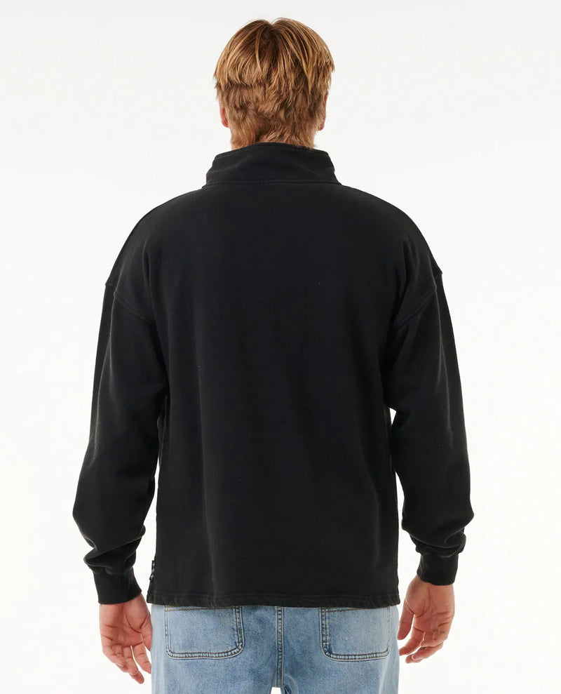 Load image into Gallery viewer, Rip Curl Men&#39;s Quest 1/4 Zip Crew Sweatshirt Black 05UMFL-0090
