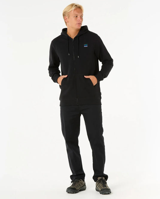 Rip Curl Men's Search Zip Through Hoodie Black 06PMFL-0090