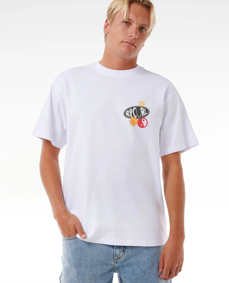 Load image into Gallery viewer, Rip Curl Men&#39;s Sun Buzzed T-shirt White 0JVMTE-1000
