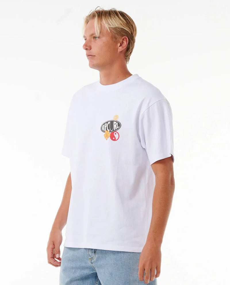 Load image into Gallery viewer, Rip Curl Men&#39;s Sun Buzzed T-shirt White 0JVMTE-1000
