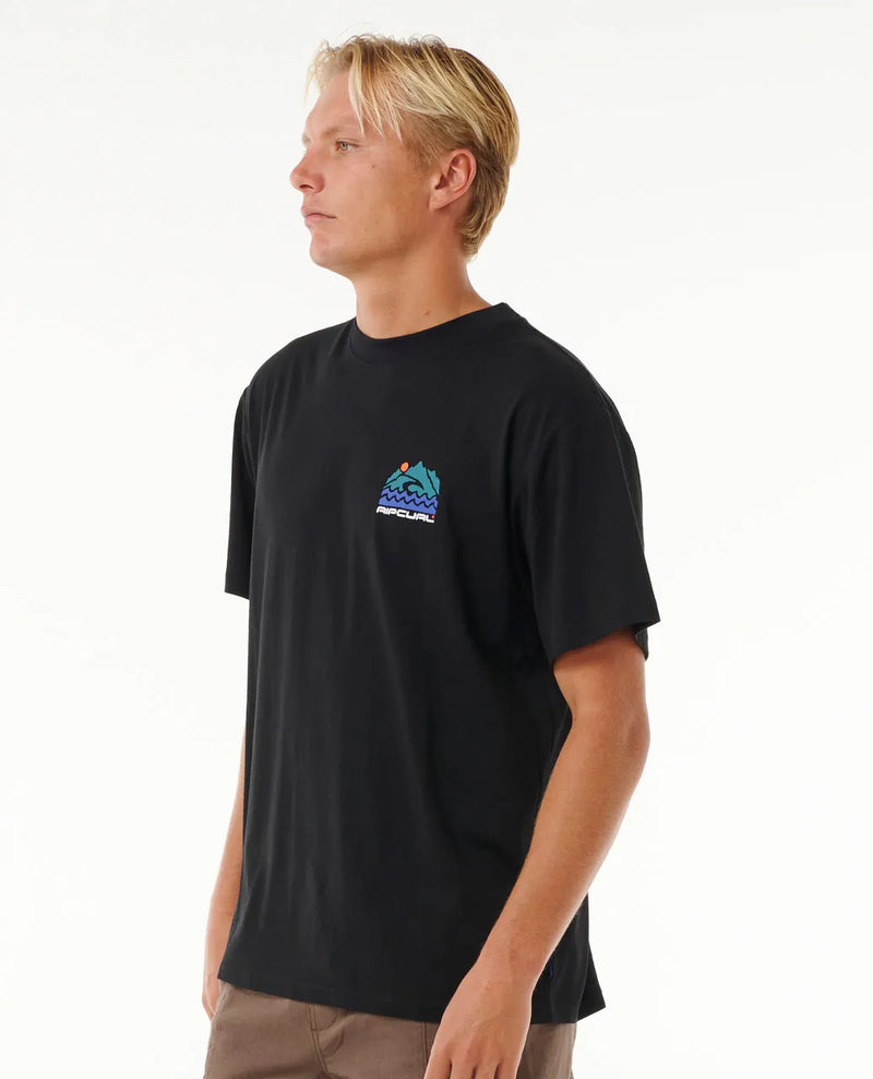 Load image into Gallery viewer, Rip Curl Men&#39;s VaporCool Search Trek T-Shirt Black 0K6MTE-0090
