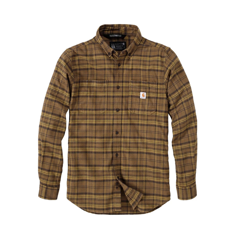 Load image into Gallery viewer, Carhartt Men&#39;s Rugged Flex Relaxed Fit Flannel Long Sleeve Shirt Brown 105432-B33
