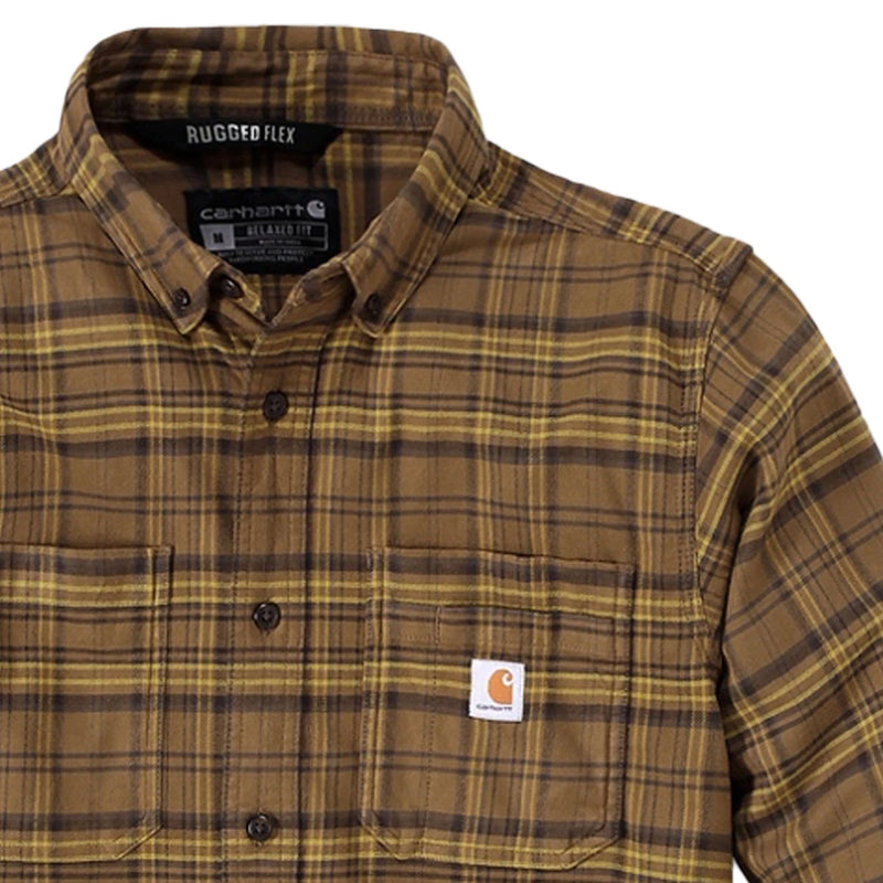 Load image into Gallery viewer, Carhartt Men&#39;s Rugged Flex Relaxed Fit Flannel Long Sleeve Shirt Brown 105432-B33
