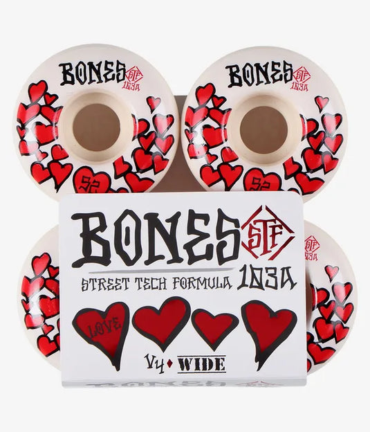 Bones Love 52mm V4 Wide Street Tech Formula 103A White WSCATLV45203W4