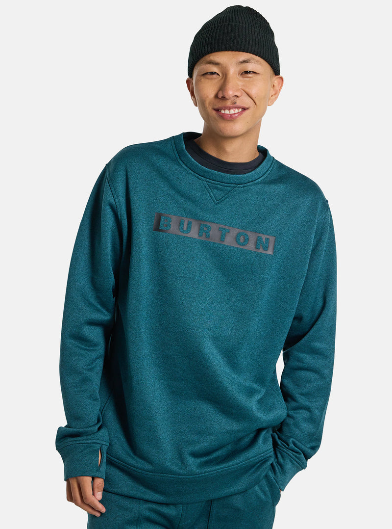 Load image into Gallery viewer, Burton Men&#39;s Burton Oak Crewneck Fleece Deep Emerald Heather 17353116302
