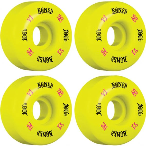 Bones 100's 14 52mm Standard Wheels 100A (4 Pack) Yellow BABCS52001Y40