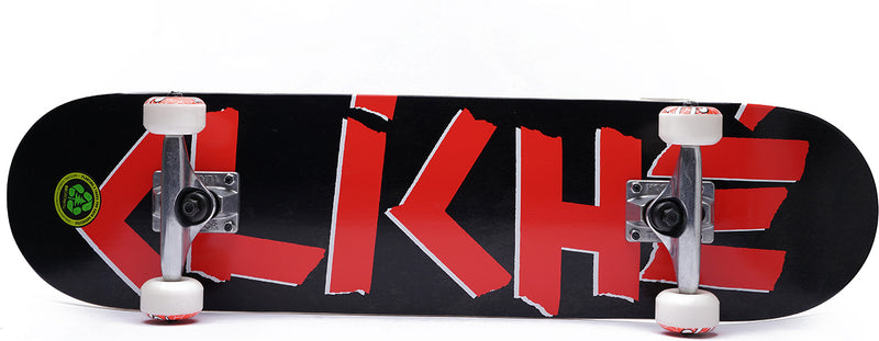 Load image into Gallery viewer, Cliche Scotch FP Complete Skateboard 7.75&quot; Black/Red 10526262
