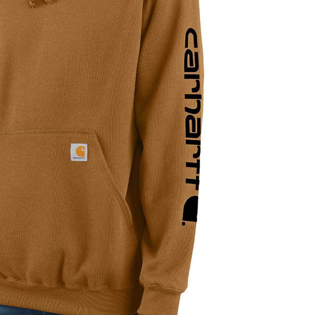 Load image into Gallery viewer, Carhartt Men&#39;s Loose Fit Midweight Logo Sleeve Graphic Sweatshirt Brown K288-BRN
