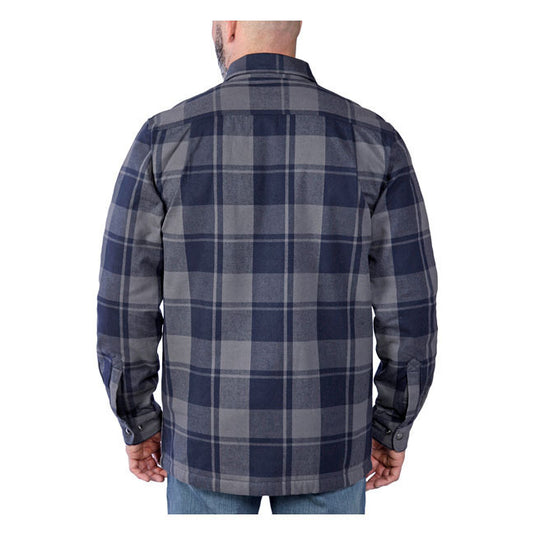 Carhartt Men's Relaxed Fit Heavyweight Flannel Sherpa-Lined Shirt Jacket Navy 105939-412