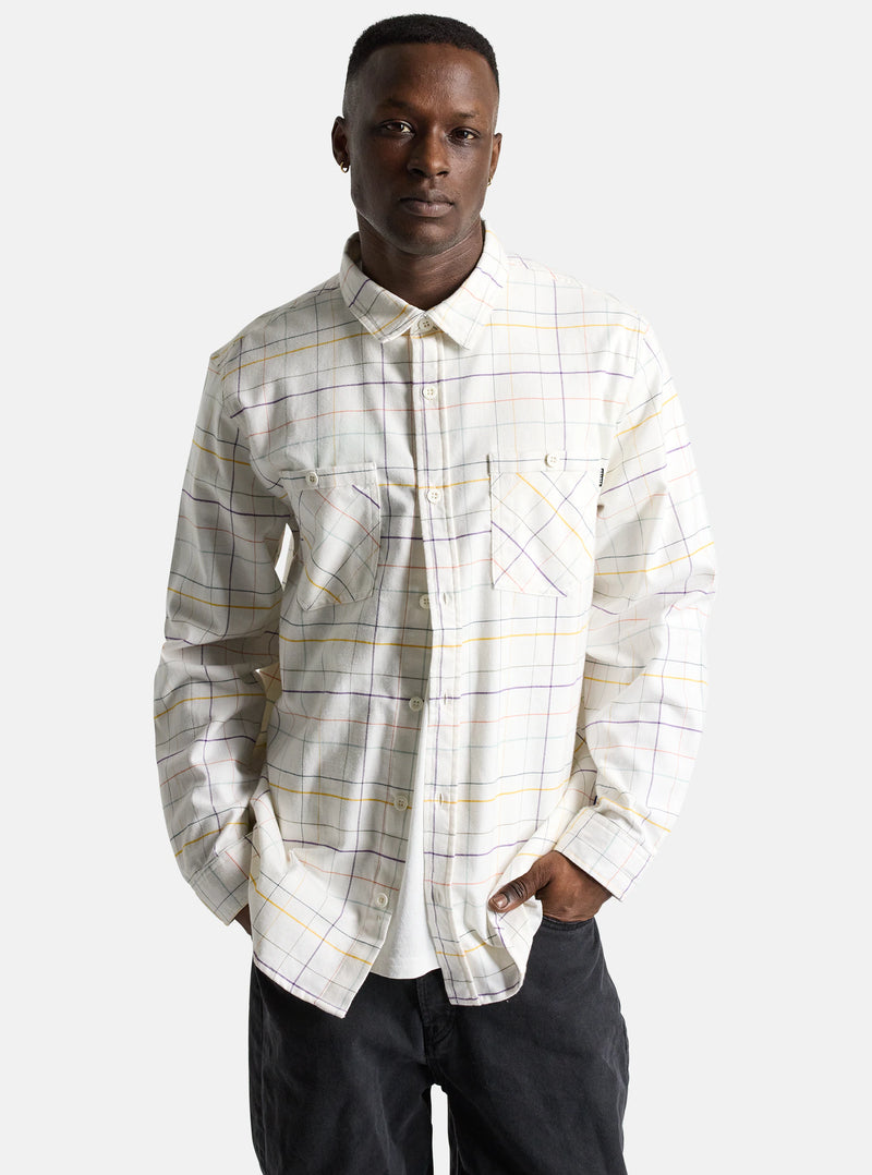 Load image into Gallery viewer, Burton Men&#39;s Favorite Long Sleeve Flannel Shirt Stout White Windowpane 23402102965
