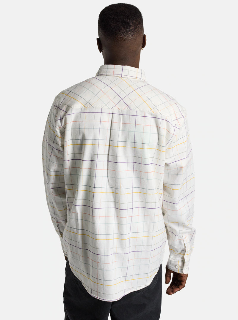 Load image into Gallery viewer, Burton Men&#39;s Favorite Long Sleeve Flannel Shirt Stout White Windowpane 23402102965
