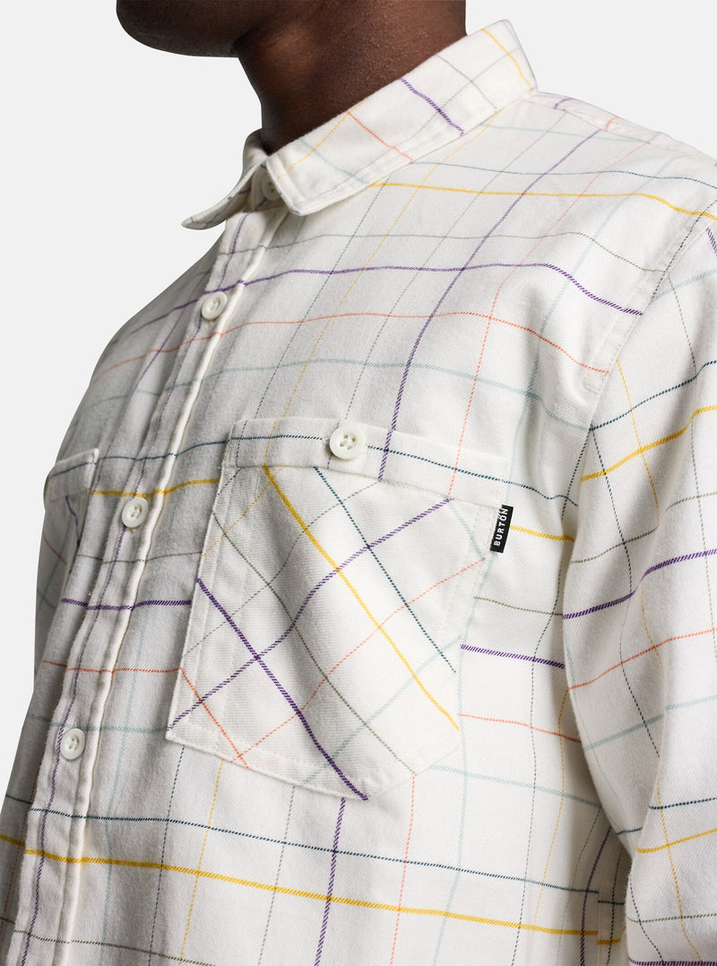 Load image into Gallery viewer, Burton Men&#39;s Favorite Long Sleeve Flannel Shirt Stout White Windowpane 23402102965
