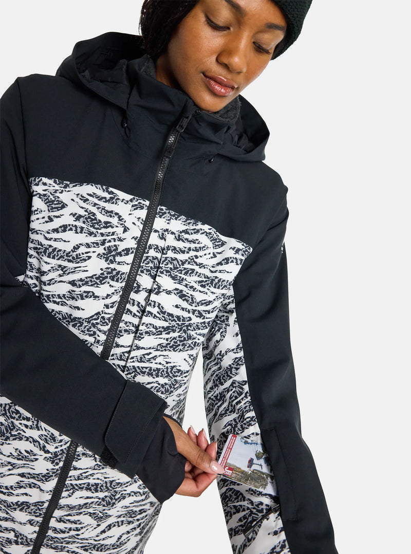 Load image into Gallery viewer, Burton Women&#39;s Prowess 2.0 2L Jacket True Black/Zebra Camo 23828101003
