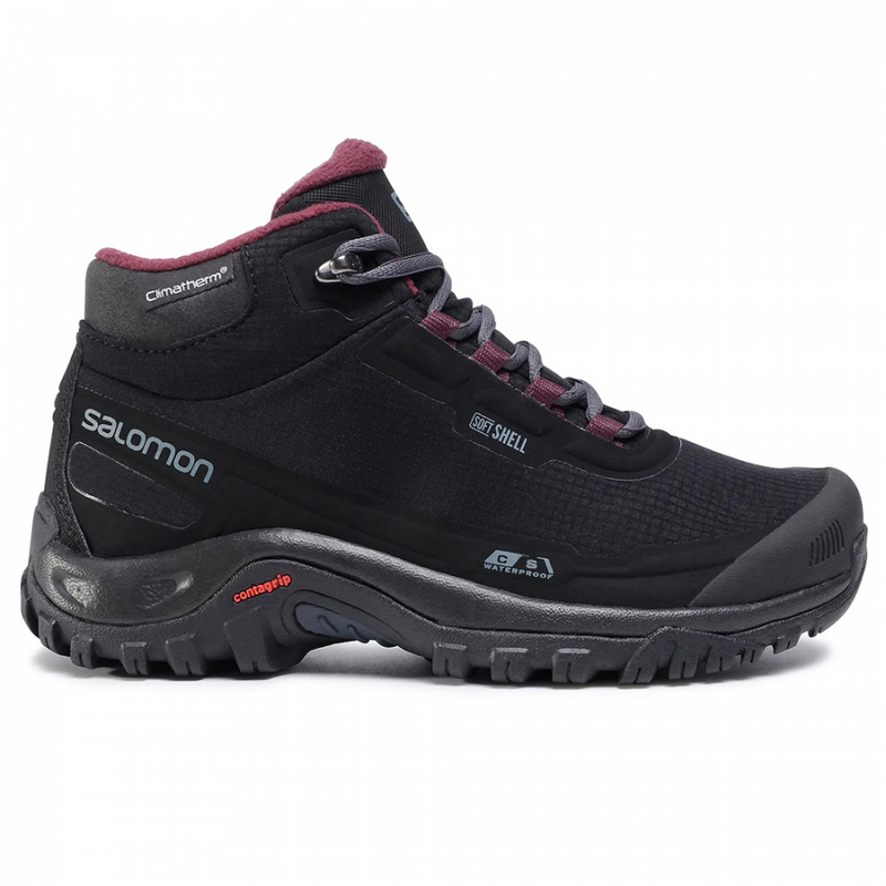 Load image into Gallery viewer, Salomon Women&#39;s Shelter CS WP Waterproof Shoes Black/Ebony/Wine Tasting L41110500
