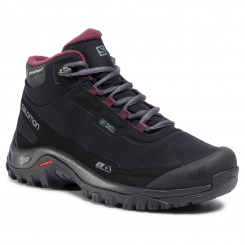 Load image into Gallery viewer, Salomon Women&#39;s Shelter CS WP Waterproof Shoes Black/Ebony/Wine Tasting L41110500
