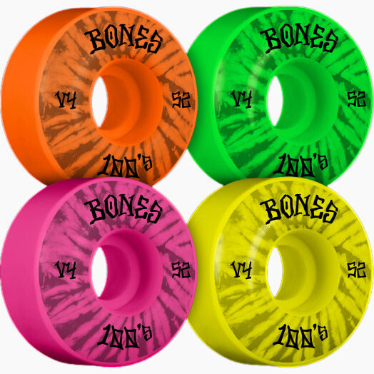 Bones OG Party Pack 100'S 52mm V4 Wide 100A Wheels Assorted BABC5520001A4