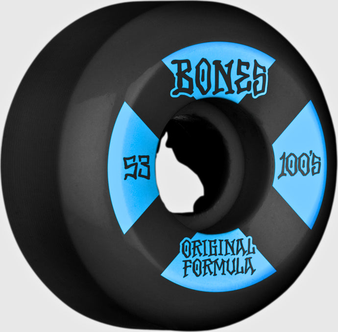 Bones 100s 53mm V5 Side Cut Wheels Black BABCV53004X40