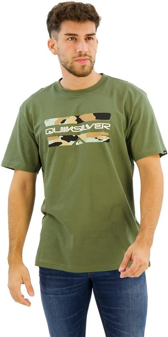 Quiksilver Men's Qs Camo Logo Short Sleeve T-shirt Four Leaf Clover EQYZT07892-GPH0