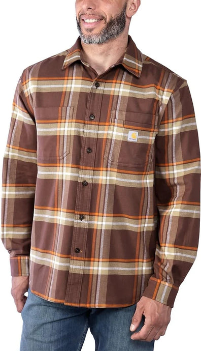 Carhartt Men's Rugged Flex Relaxed Fit Flannel Shirt Chestnut 105945-B57