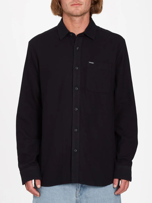 Volcom Men's Caden Solid Shirt Black A0532204_BLK