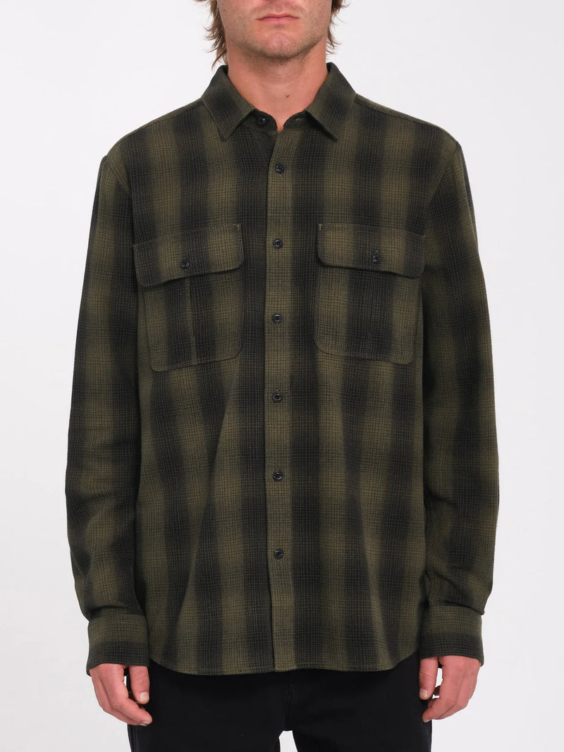 Load image into Gallery viewer, Volcom Men&#39;s Shadowstone Flannel Shirt Wintermoss A0532403_WMS
