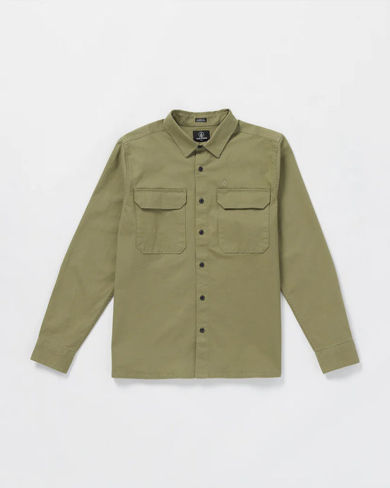 Volcom Men's Servicestone Workshirt Thyme Green A0532406_TYM