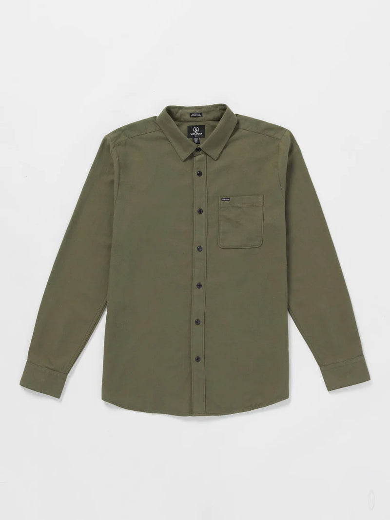 Load image into Gallery viewer, Volcom Men&#39;s Caden Solid Shirt Wintermoss A0532408_WMS
