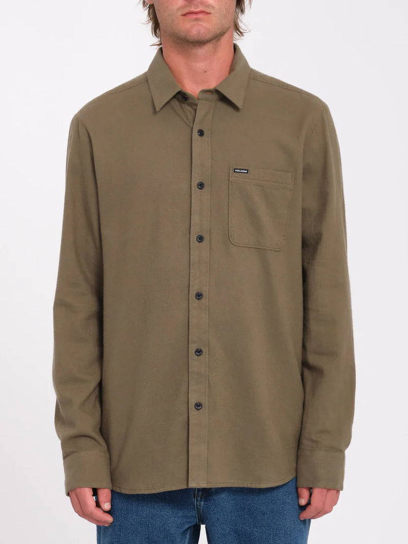 Load image into Gallery viewer, Volcom Men&#39;s Caden Solid Shirt Wintermoss A0532408_WMS
