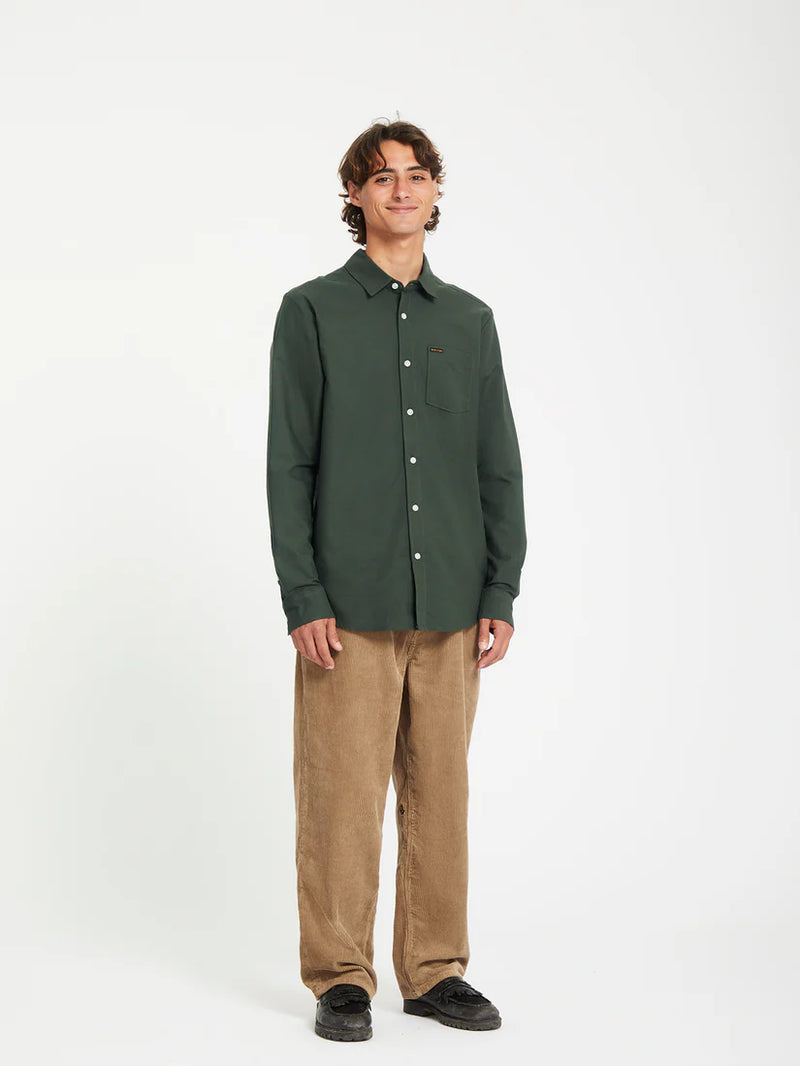 Load image into Gallery viewer, Volcom Men&#39;s Veeco Oxford Shirt Dark Forest A0532411_DKF
