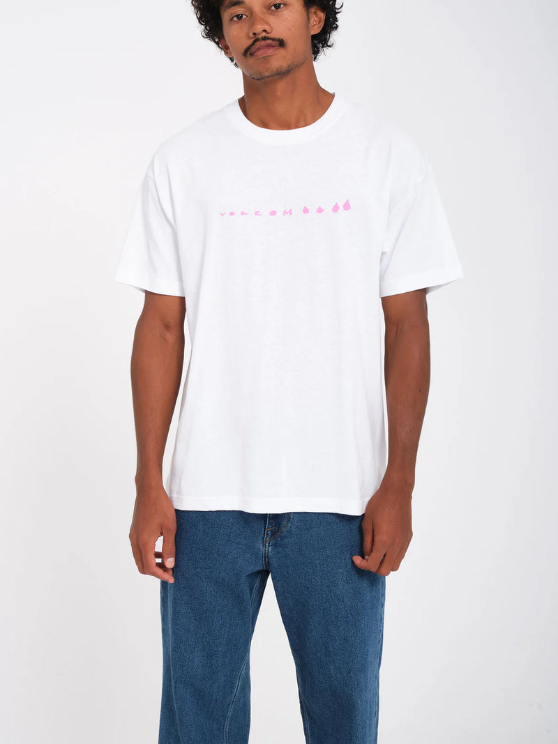 Load image into Gallery viewer, Volcom Men&#39;s Arthur Dino T-Shirt White A4332413_WHT
