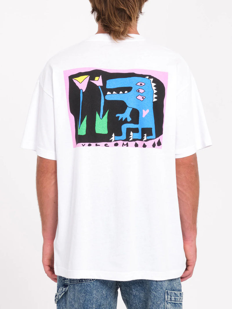 Load image into Gallery viewer, Volcom Men&#39;s Arthur Dino T-Shirt White A4332413_WHT
