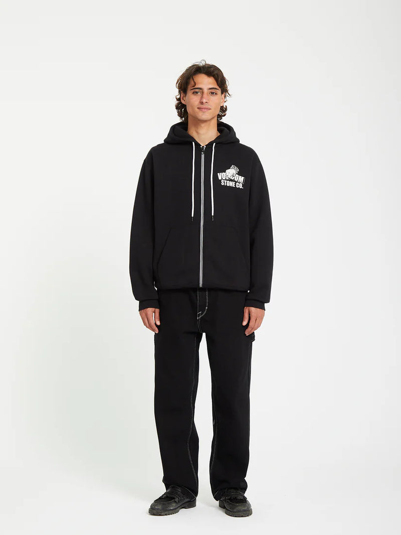 Load image into Gallery viewer, Volcom Men&#39;s Watanite Zip Hoodie Black A4832405_BLK
