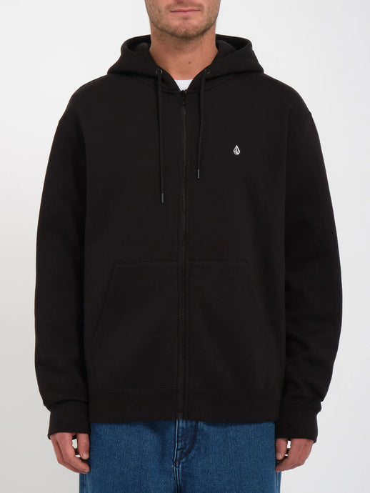 Volcom Men's Single Stone Zip Hoodie Black A4832406_BLK