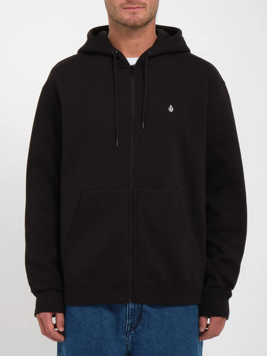 Volcom Men's Single Stone Zip Hoodie Black A4832406_BLK