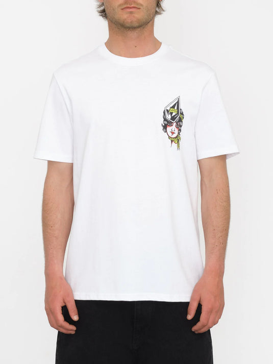 Volcom Men's Lintell Mirror Classic Fit T-Shirt White A5212409_WHT