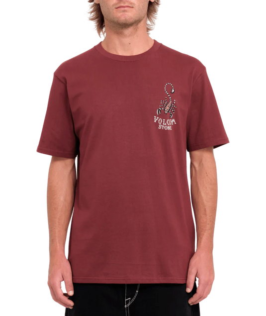 Volcom Men's Lintell Classic T-Shirt Merlot A5232414-MER