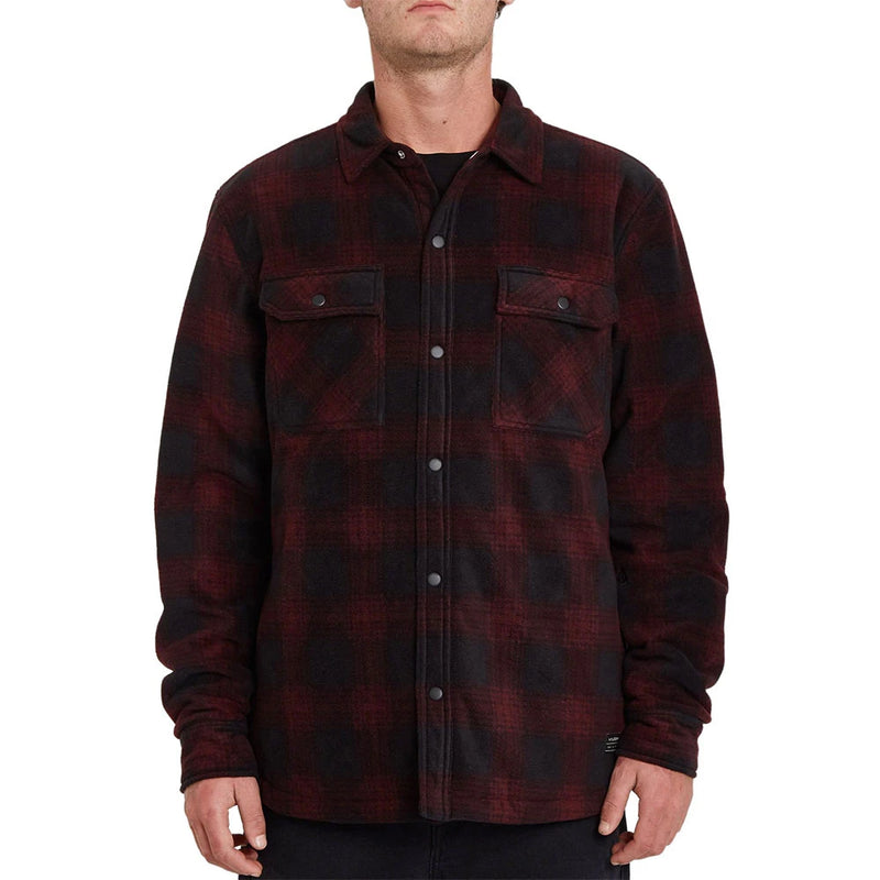 Load image into Gallery viewer, Volcom Men&#39;s Bowered Polar Over-Shirt Merlot A5832400_MER
