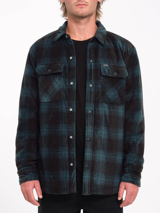 Volcom Men's Bowered Polar Over-Shirt Evergreen A5832400_EVG